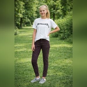 Prana Gray/Dusty Rose Skinny Brenna Pant Size 8